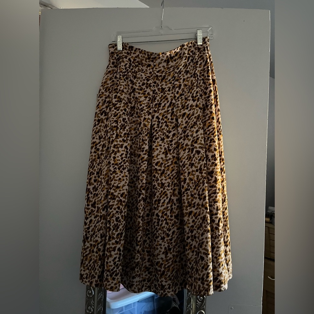 Ann Taylor Animal Print A-Line Skirt